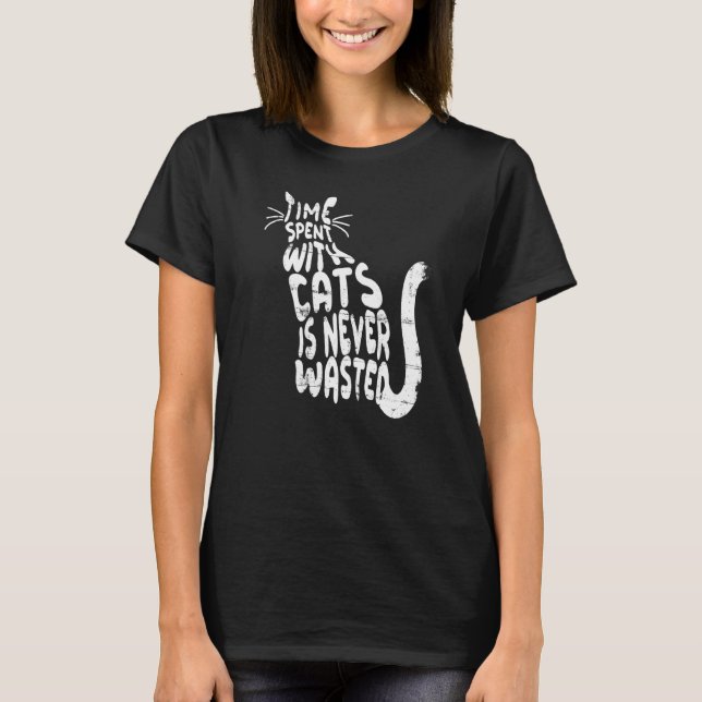 Camiseta Kittens Cats Propietario Kitty Purr Meow Typograph (Anverso)