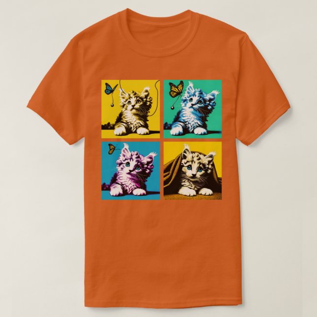 Camiseta Kitties curl Art Cute (Diseño del anverso)