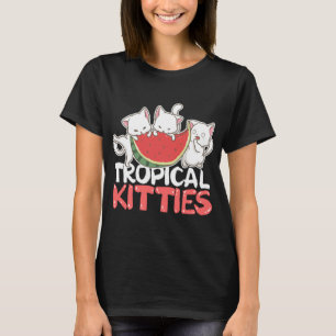 Camiseta Kitties tropicales Funny Cat Kitten Watermelon