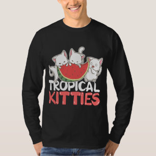 Camiseta Kitties tropicales Funny Cat Kitten Watermelon