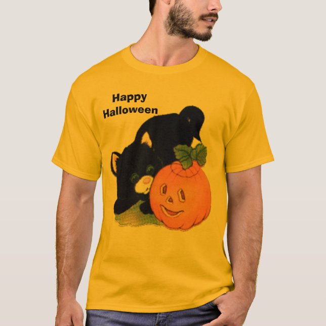 Camiseta Kitty1, HappyHalloween (Anverso)