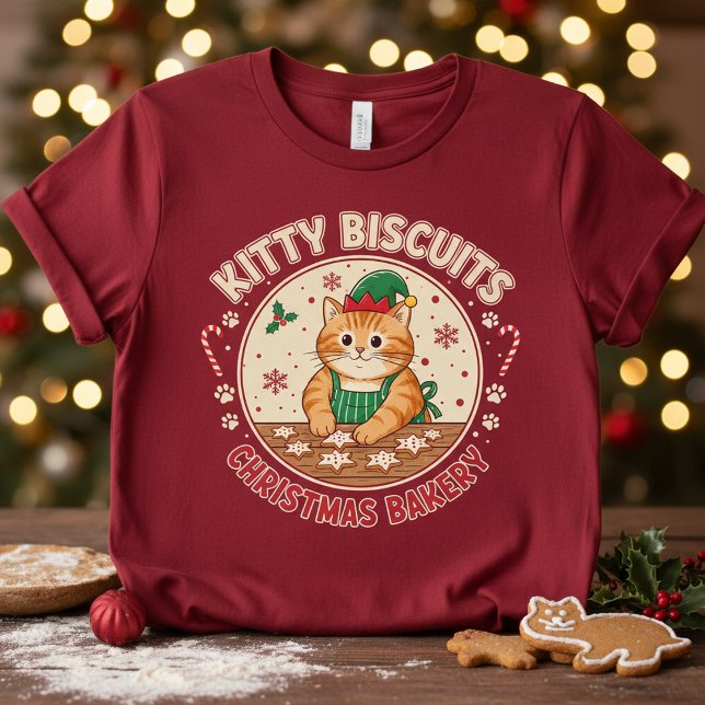 Camiseta Kitty biscuits christmas Bakery Cat meme T-Shirt (Subido por el creador)