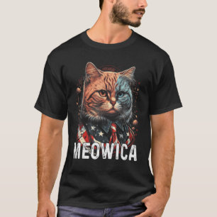 Camiseta Kitty Cat 4 De Julio Meowica Índice Patriótico Est