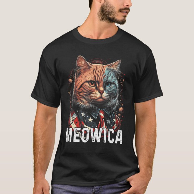 Camiseta Kitty Cat 4th Of July Meowica USA Patriotic Indepe (Anverso)