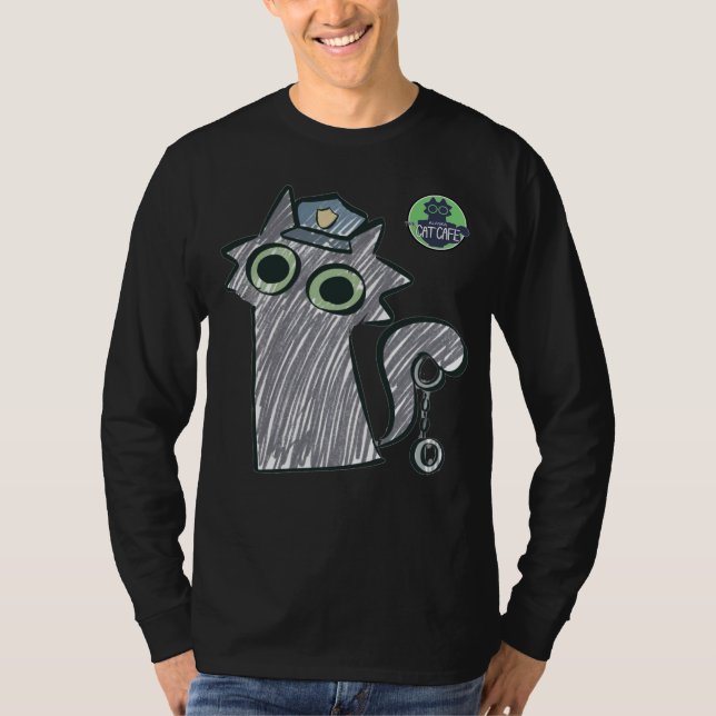 Camiseta Kitty Cop – Purrtect & Serve Hombres  (Anverso)