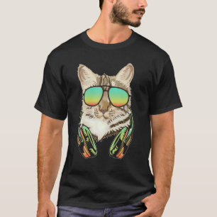 Camiseta Kitty Dj Auriculares Gatito Productor de Música