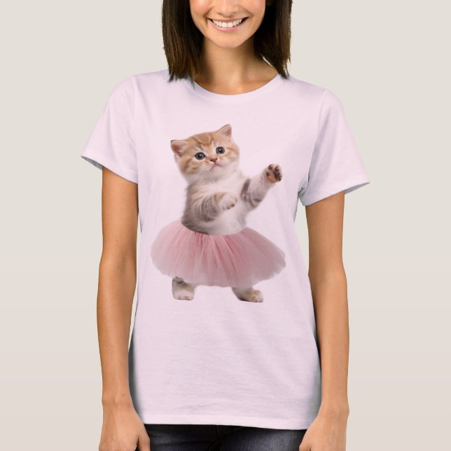 Camiseta Kitty En Un Gato De Ballerina De Tutu (Anverso)