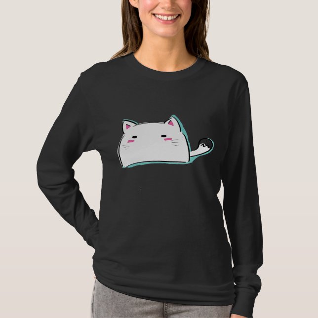 Camiseta Kitty Illustration Cute Cat  Adorable (Anverso)