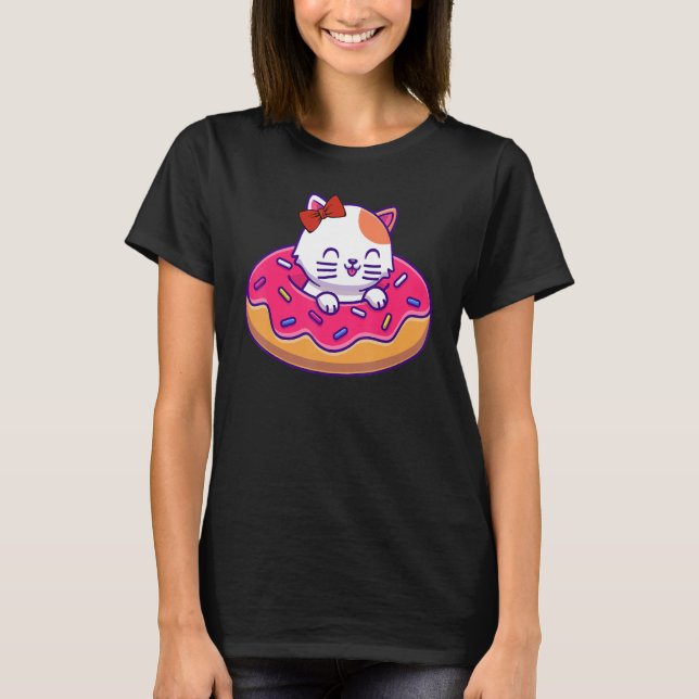 Camiseta Kitty Kitten Donut Sprinkles Summer Swimming Women (Anverso)