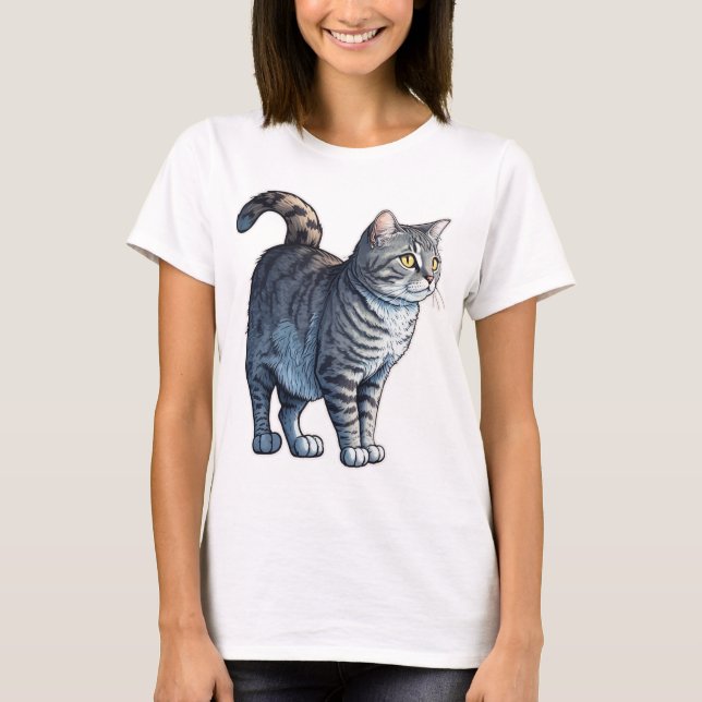 Camiseta ¡Kitty, Kitty! ¡Todo el mundo ama a un gato de Tab (Anverso)