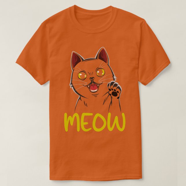 Camiseta Kitty Meow lindo gato (Diseño del anverso)