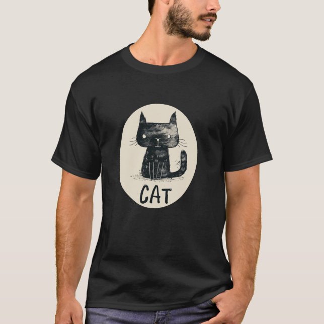 Camiseta Kitty negro para gatos y fans de Mascotas (Anverso)