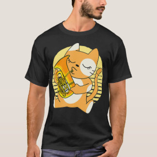 Camiseta Kitty Playing Euphonium Instrument Musician Pet