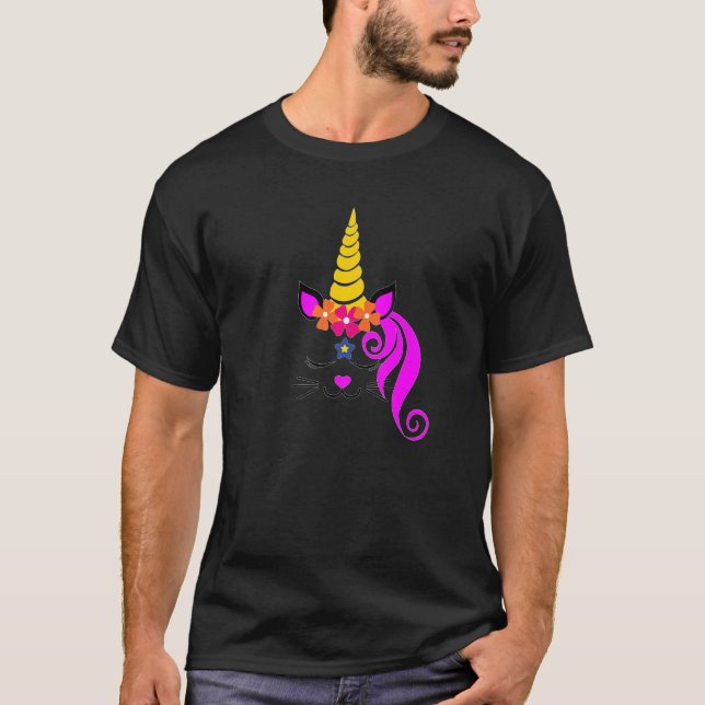 Camiseta Kitty Unicorn Caticorn Face Kitten Cat Chicas (Anverso)