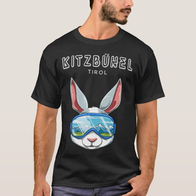 Camiseta Kitzbühel Tirol Austria Retro Ski Rabbit (Anverso)