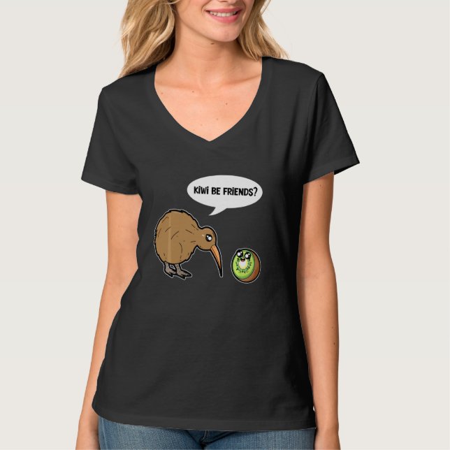 Camiseta Kiwi Be Friends Cuida Pájaro Kiwi Y Fruta Kiwi (Anverso)