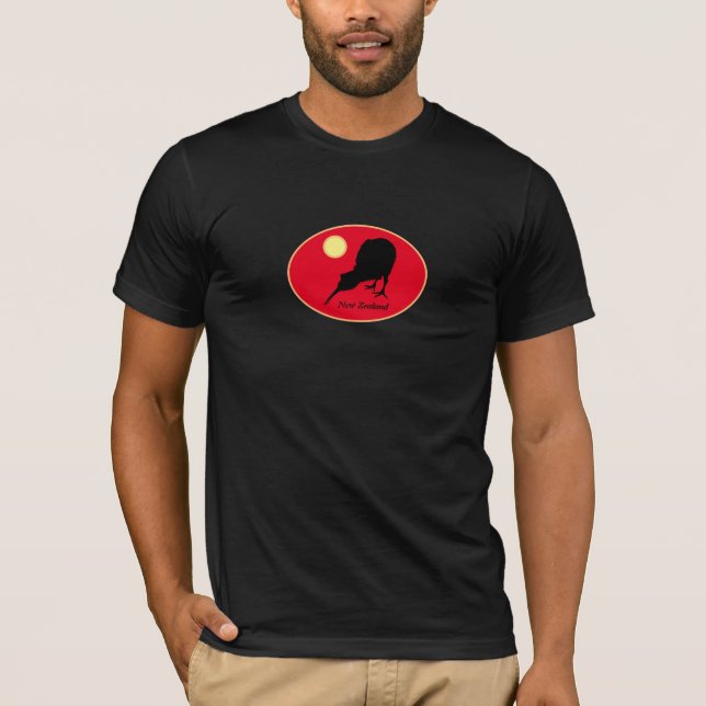 Camiseta Kiwi Bird & Moon, Nueva Zelanda, Bro Fashion /Tee (Anverso)