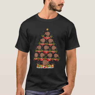 Camiseta Kiwi Bird Xmas Tree iluminando Kiwi Christmas Tree