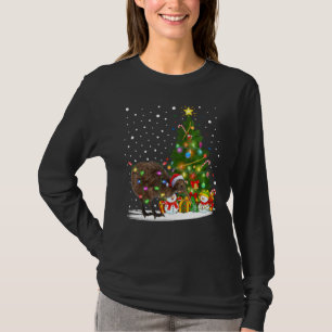 Camiseta Kiwi Bird Xmas Tree Light Santa Kiwi Chris
