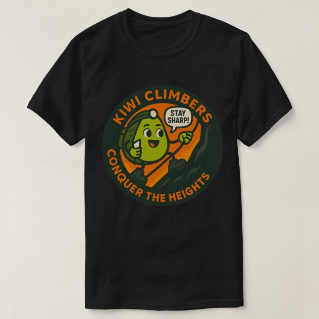 Camiseta Kiwi Climbers Conquer The Heights (Diseño del anverso)