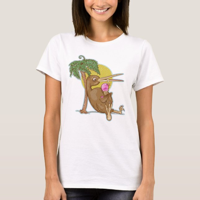 Camiseta Kiwi comiendo un helado (Anverso)