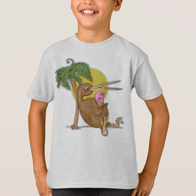Camiseta Kiwi comiendo un helado (Anverso)