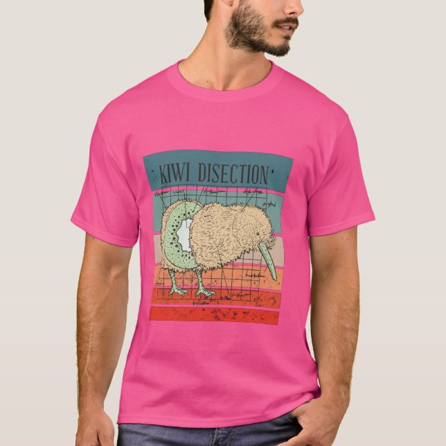 Camiseta Kiwi disección aves animales de la anatomía de ave (Anverso)