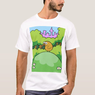 Camiseta Kiwi en una colina. Ropa oscura y ligera