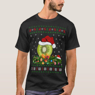 Camiseta Kiwi Fruit Lover Xmas Santa Hat Feo Kiwi Christma