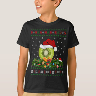 Camiseta Kiwi Fruit Lover Xmas Santa Hat Feo Kiwi Christma