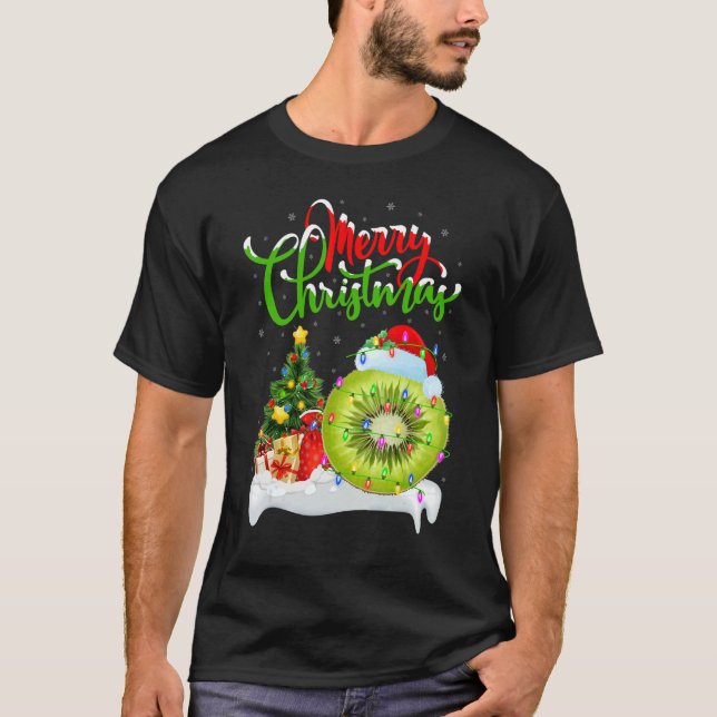 Camiseta Kiwi Fruit   Xmas Decorations Santa Kiwi Fruit Chr (Anverso)