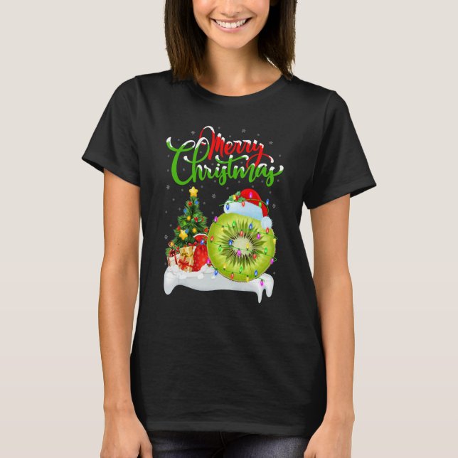 Camiseta Kiwi Fruit   Xmas Decorations Santa Kiwi Fruit Chr (Anverso)