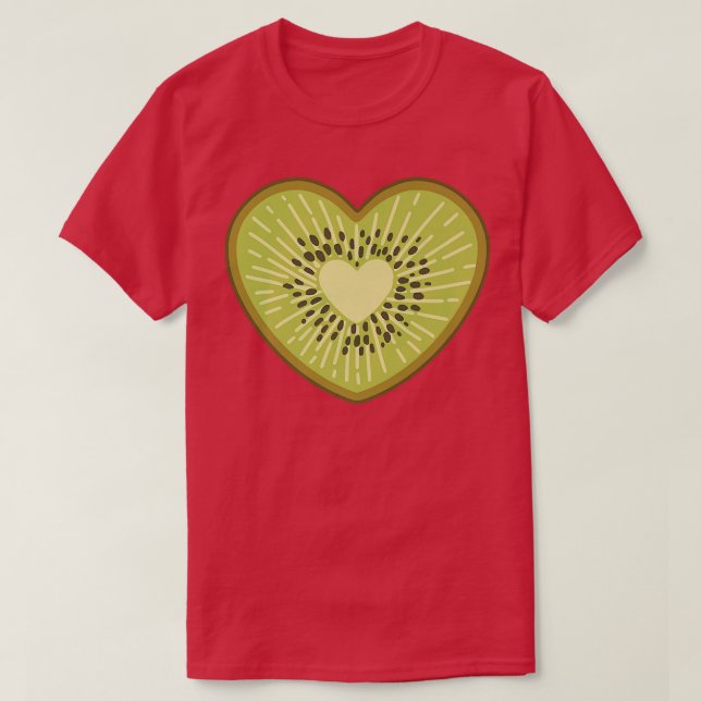 Camiseta Kiwi Heart Shaped Vegan Kiwifruit Kiwi Lover (Diseño del anverso)