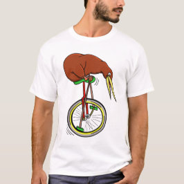 Camiseta Kiwi Montando Un Pedaleo De Unicciclo Con Pollos L