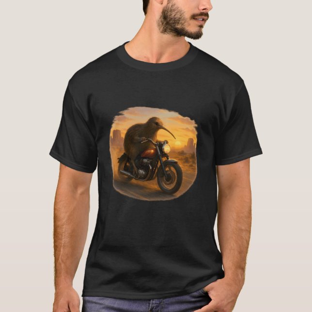 Camiseta Kiwi Motorcycle Sunset (Anverso)