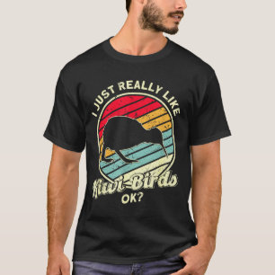 Camiseta Kiwi & Nueva Zelanda Uni-adultos Algodón Negro, Ly