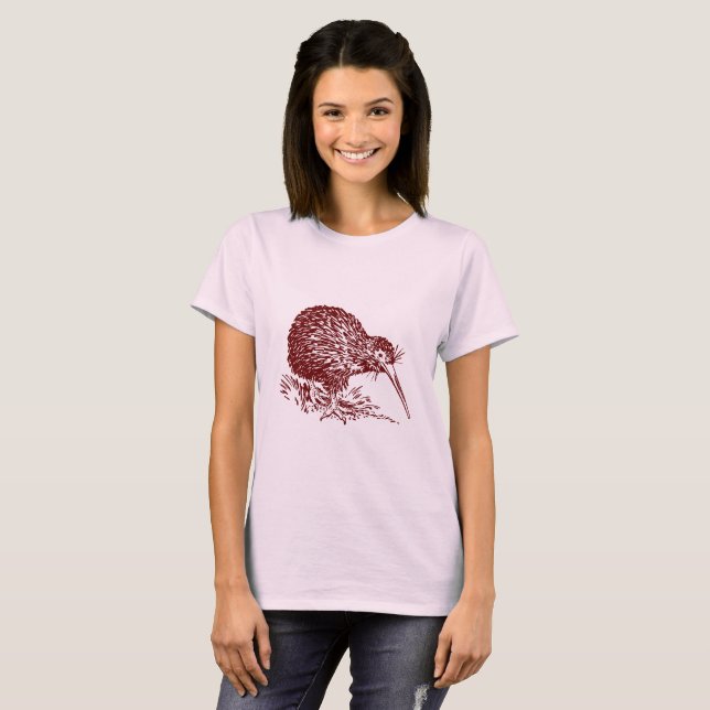 Camiseta Kiwi - Rojo oscuro (Anverso completo)