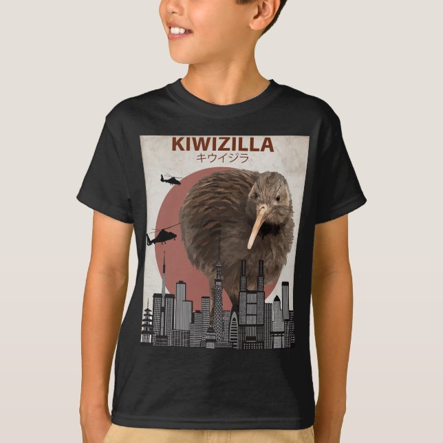 Camiseta Kiwizilla Funny Kiwi New Zealand Bird Lovers Gift  (Anverso)