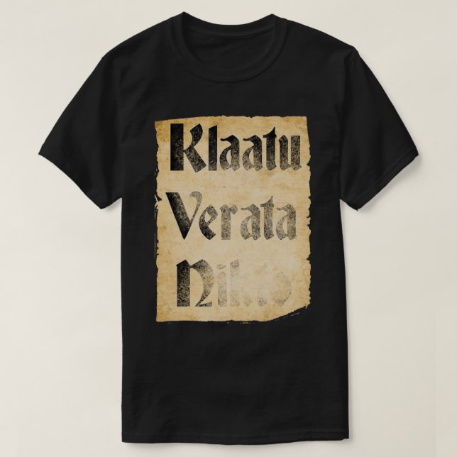 Camiseta Klaatu Verata Necktie (Diseño del anverso)