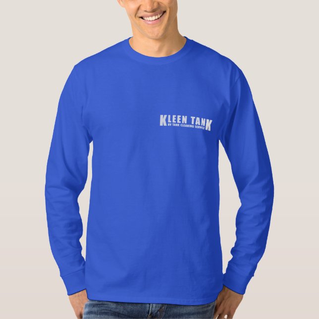 Camiseta Kleen Tank Long Sleeve White on Blue Customizable  (Anverso)