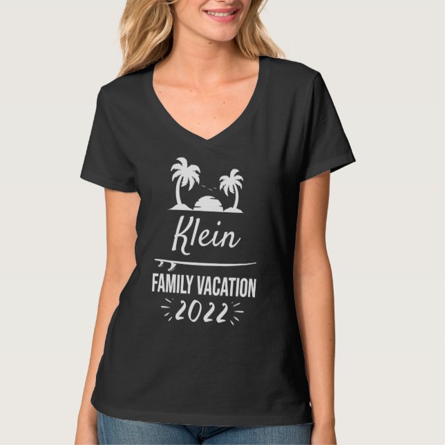 Camiseta Klein Family Vacation Tropical Group Trip Beach (Anverso)