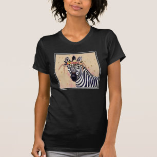 Camiseta Klimt Zebra   Adornadas En Flores