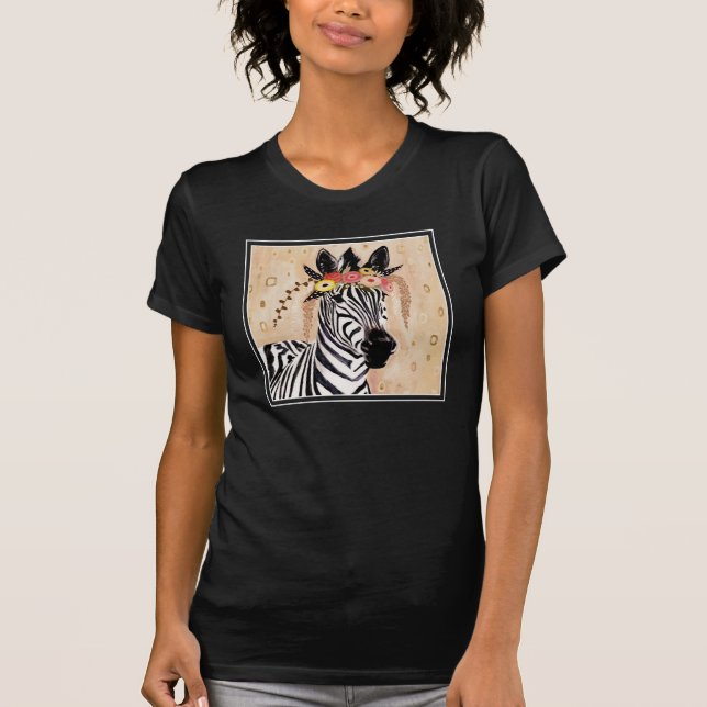Camiseta Klimt Zebra | Corona De Flores (Anverso)