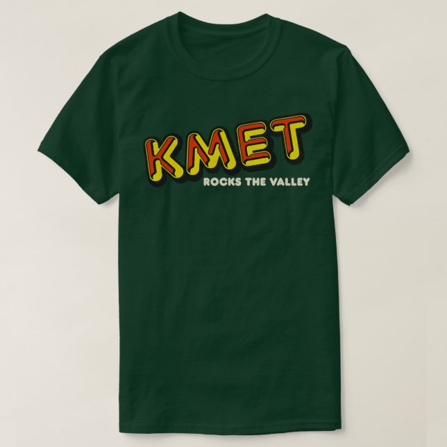 Camiseta KMET sacude el valle que derrotó a la radio de Los (Diseño del anverso)