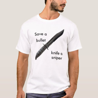 Camiseta knife4, ahorran a, bala, cuchillo a, francotirador