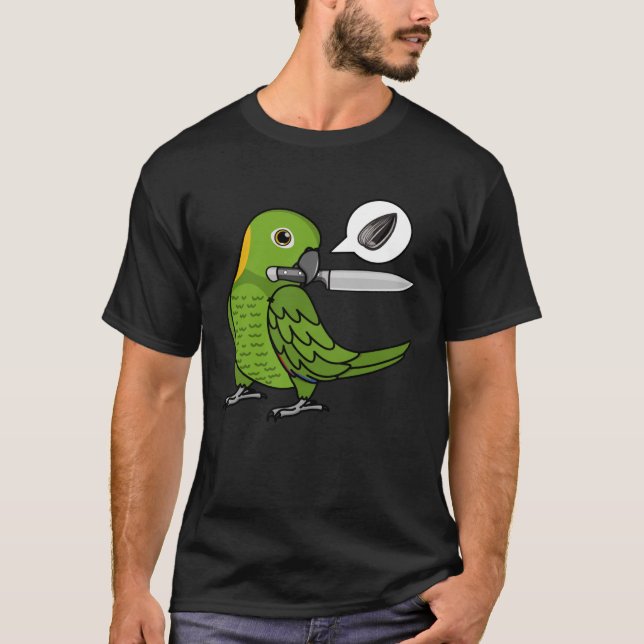 Camiseta Knife Parrot quiere semillas de Amazonía napoleóni (Anverso)