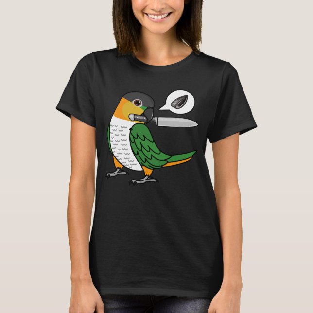 Camiseta Knife Parrot quiere semillas de cabeza negra Caiqu (Anverso)