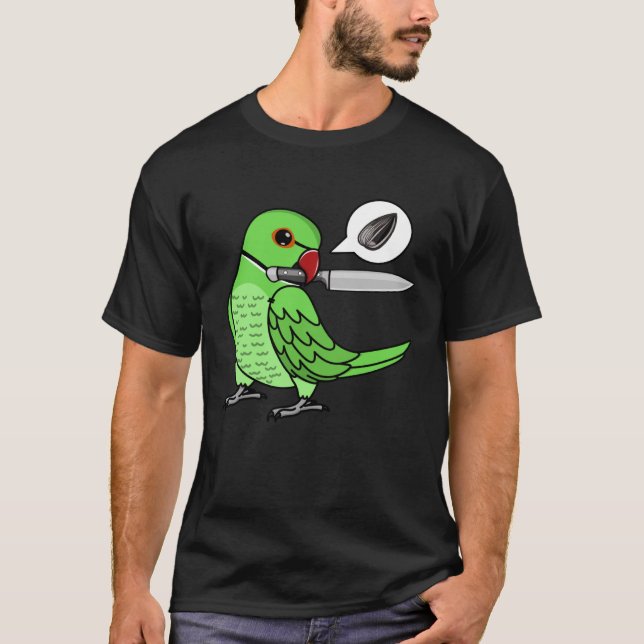 Camiseta Knife Parrot quiere semillas en el cuello verde in (Anverso)