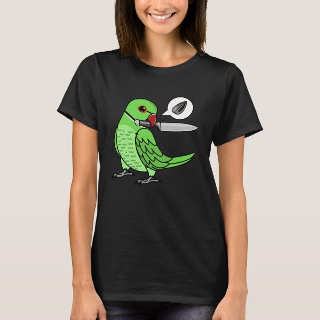 Camiseta Knife Parrot quiere semillas en el cuello verde in (Anverso)