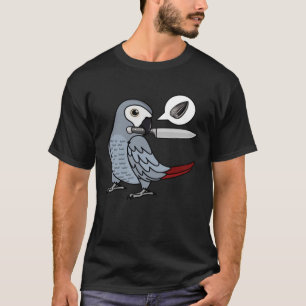 Camiseta Knife Parrot quiere semillas en gris africano
